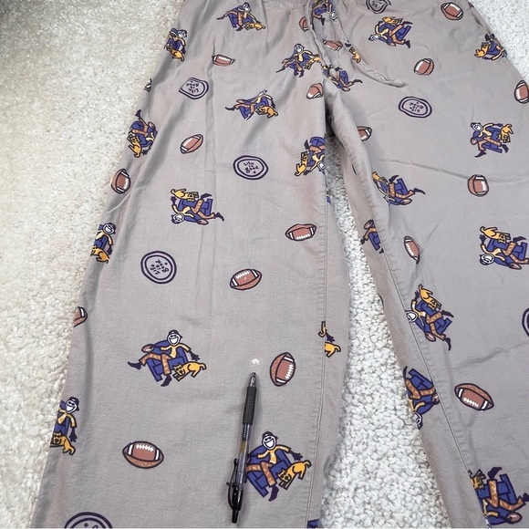 Life Is Good Soft Flannel Mens Pajama Sleep Pants Football man dog size Large - Picture 6 of 11